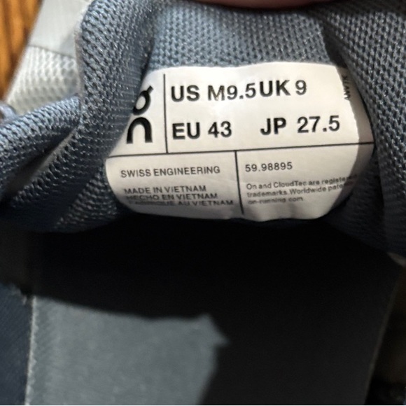 On Cloud Men's Light Gray Athletic Shoes - Picture 6 of 6